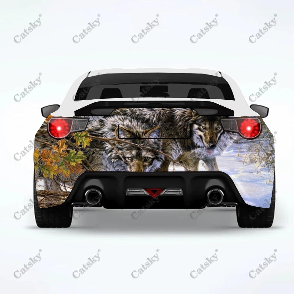 наклейка с изображением животного-волка на автомобиль сзади упаковка для изменения внешнего вида автомобиля сзади подходит для наклейки на автомобиль грузовик