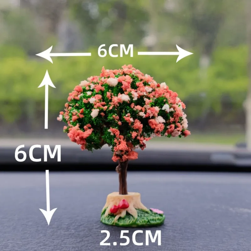 Новые автомобильные мини-елочные украшения на центральной консоли, установленные в автомобиле Аксессуары для зеленых растений, имитация цветочного украшения, милый подарок для девочек