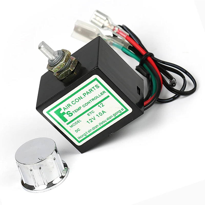 Поворотный переключатель температуры 10A с датчиком для автоматического испарителя кондиционера постоянного тока 12 В/24 В, Аксессуары для электронного термостата
