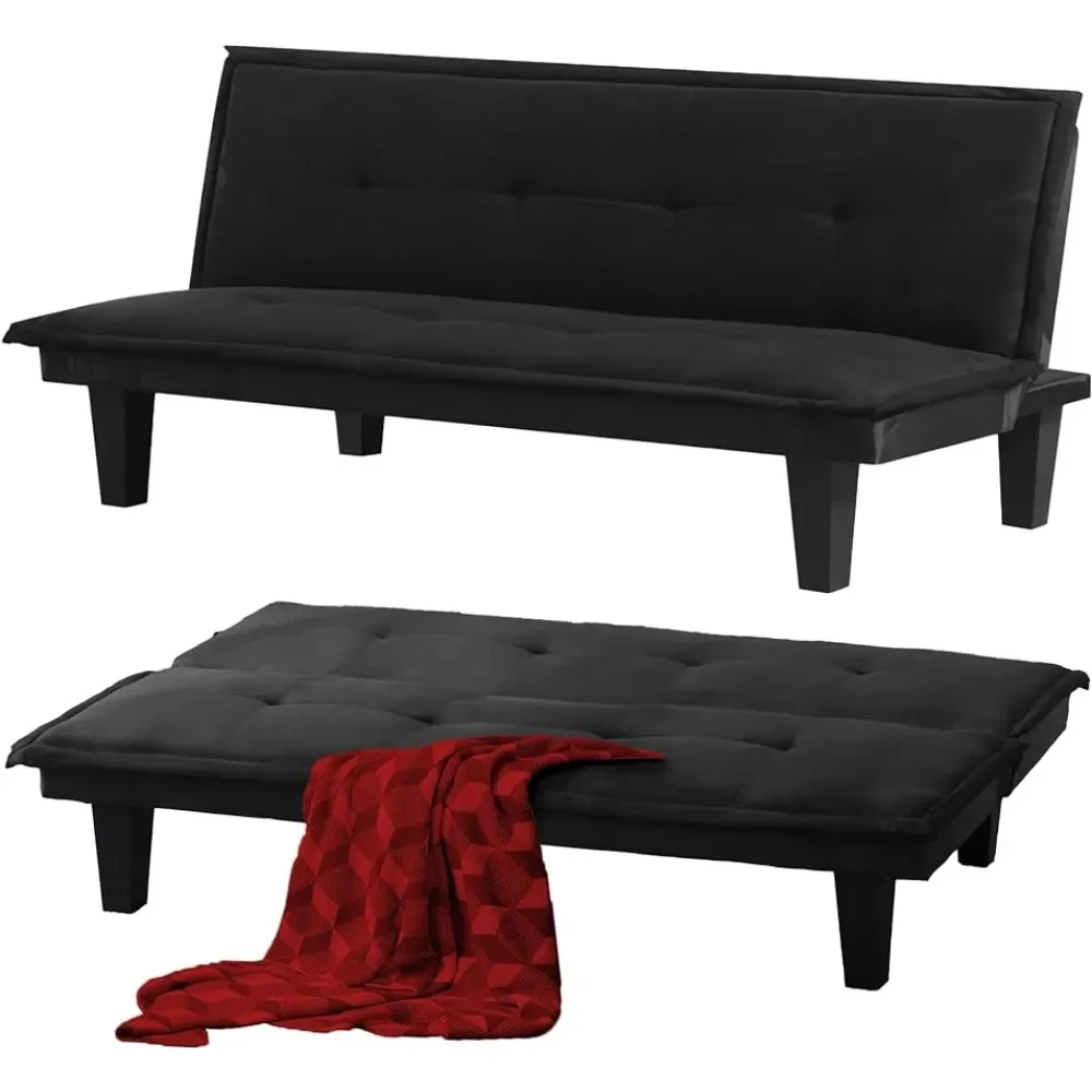Раскладной диван-кровать из Дышащей ткани, легко моется-Идеально подходит для гостиной, спальни, квартиры, Черный